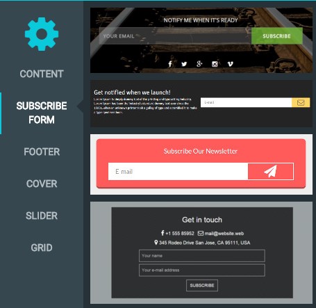 Subscribe forms Subscribe forms