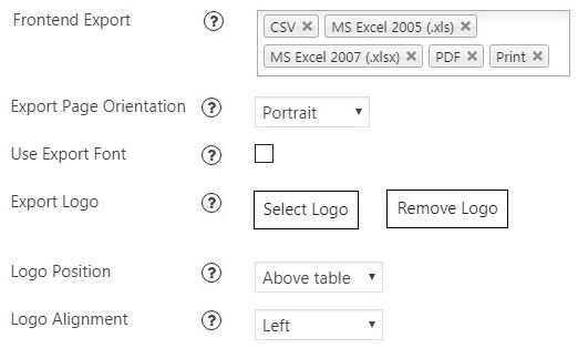 Data Tables Frontend Export Options Data Tables Frontend Export Options