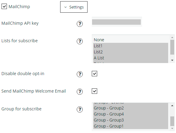 Membership MailChimp Subscription Membership MailChimp Subscription