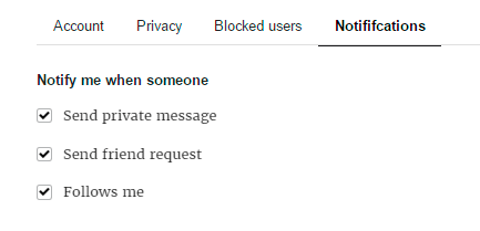notifications tab of membership profile settings notifications tab of membership profile settings