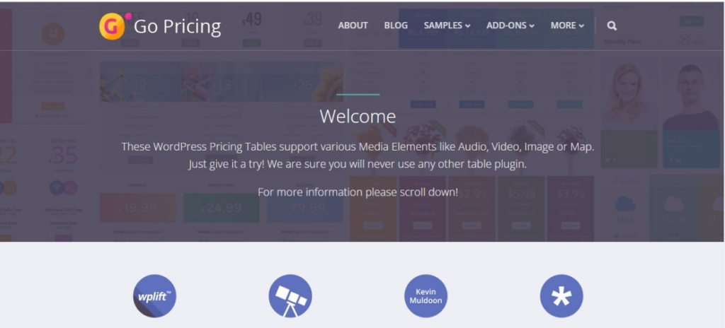 Go Pricing Table