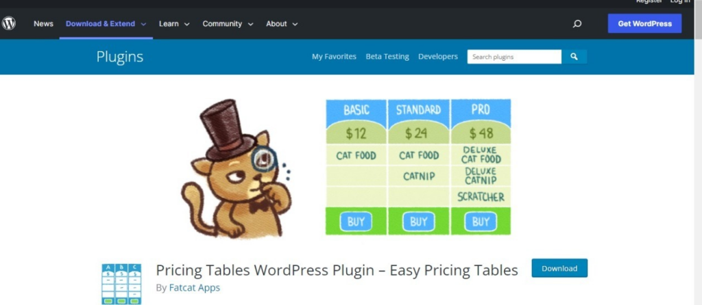Easy Pricing Tables