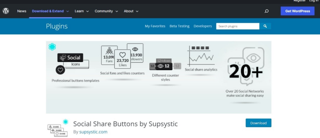 Social Buttons by Supsystic