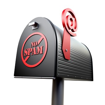 Spam Mail Box, Email, 3D Render, Sign