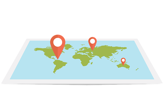 Web, Map, Flat, Design, Pin, World